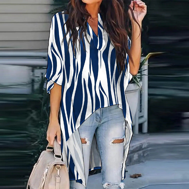 Simple Loose Bat Sleeve Blouse
