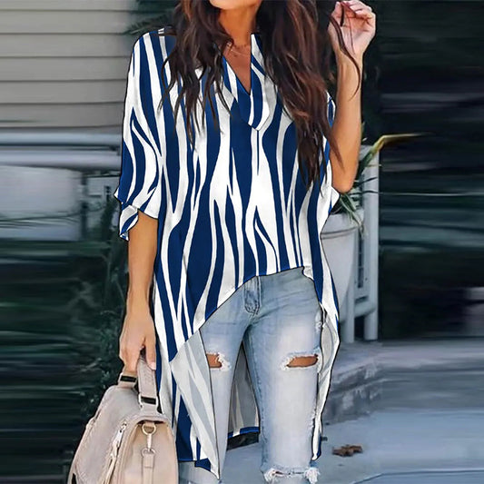 Simple Loose Bat Sleeve Blouse