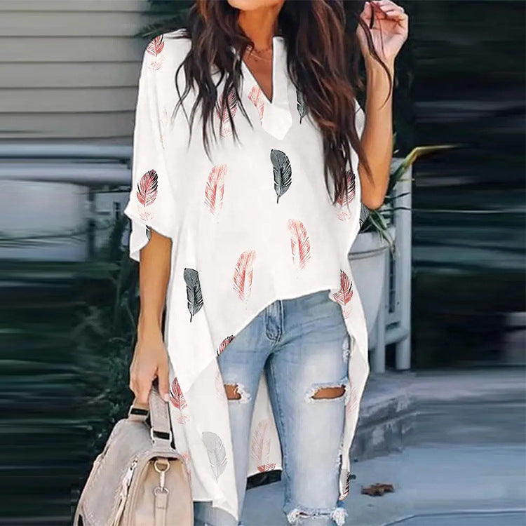 Simple Loose Bat Sleeve Blouse
