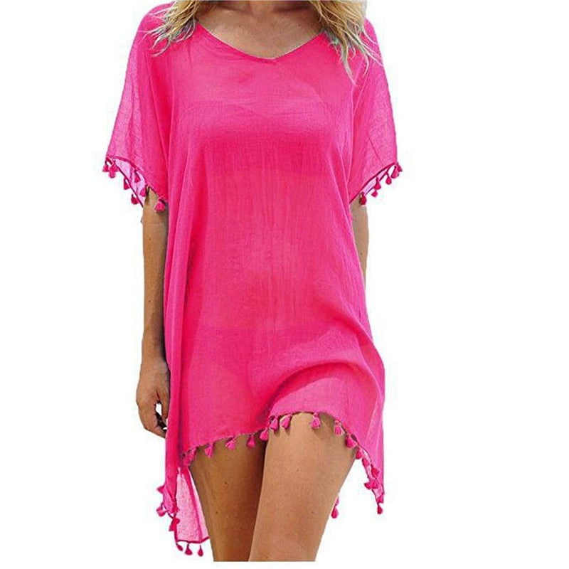 Chiffon Tassel Swimsuit Cover Up