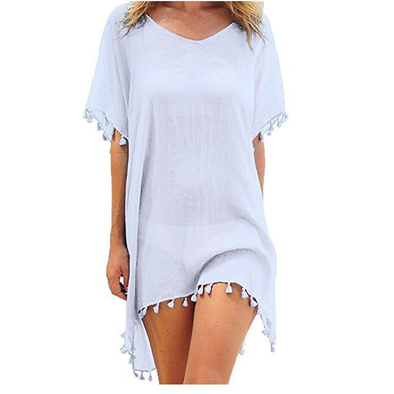 Chiffon Tassel Swimsuit Cover Up