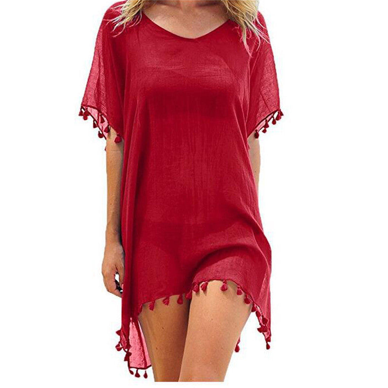 Chiffon Tassel Swimsuit Cover Up