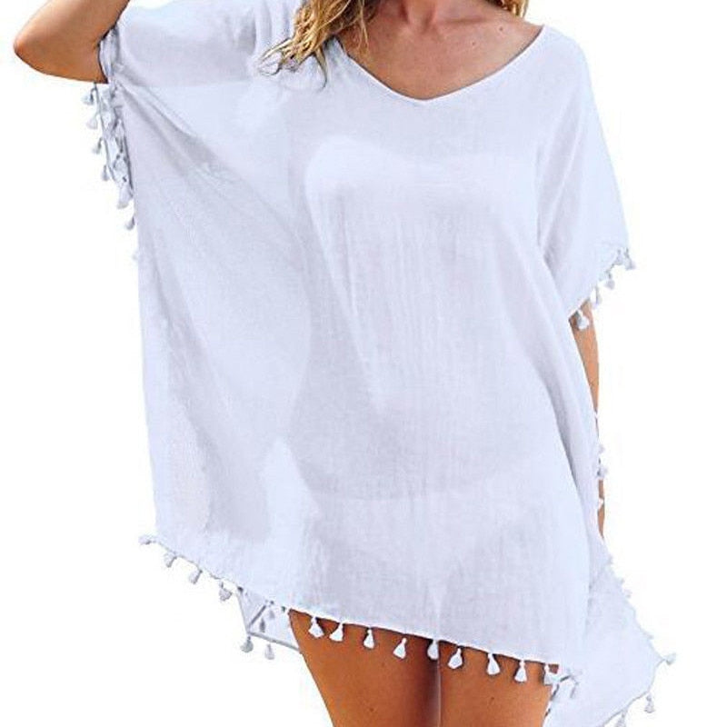 Chiffon Tassel Swimsuit Cover Up