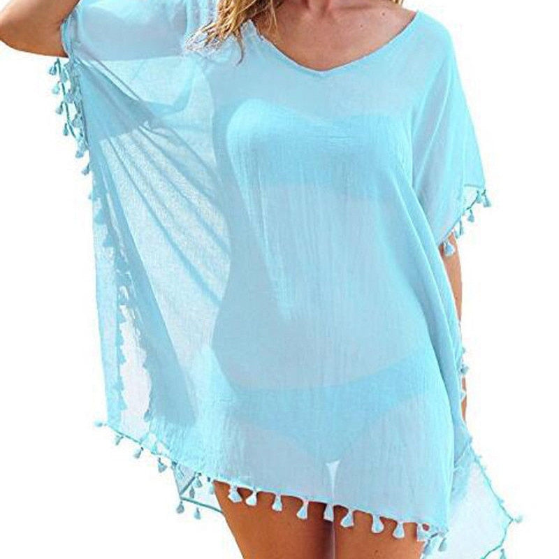 Chiffon Tassel Swimsuit Cover Up