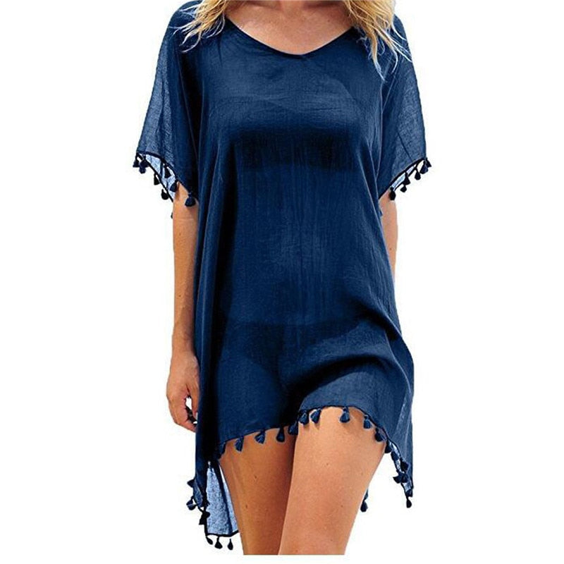 Chiffon Tassel Swimsuit Cover Up