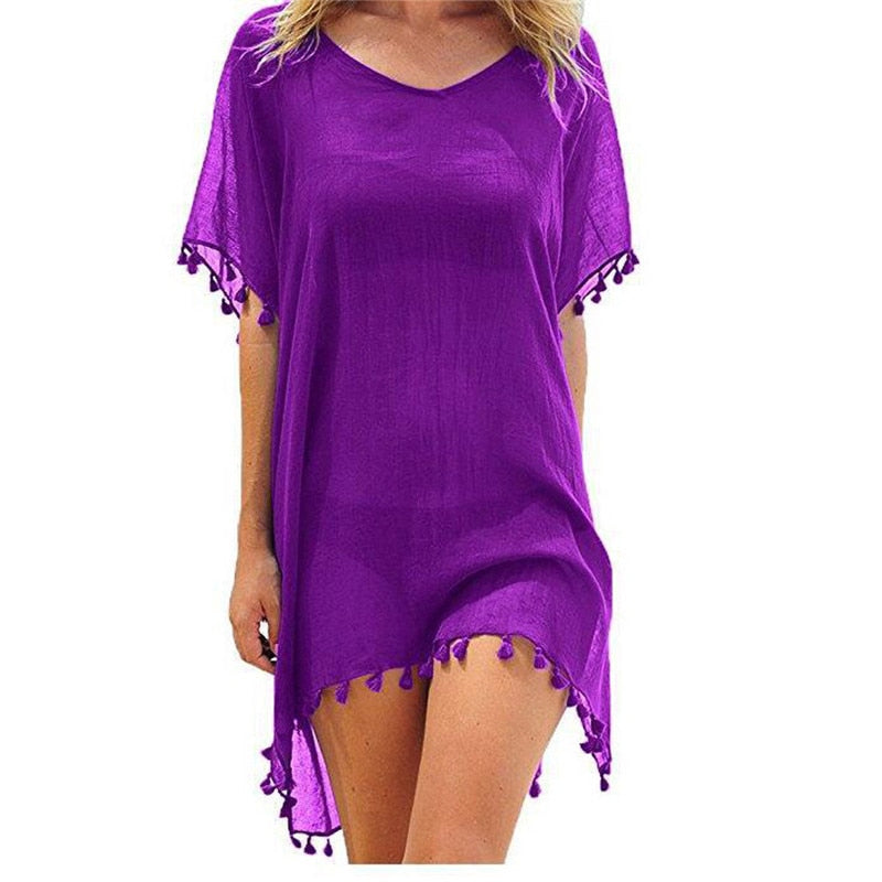 Chiffon Tassel Swimsuit Cover Up